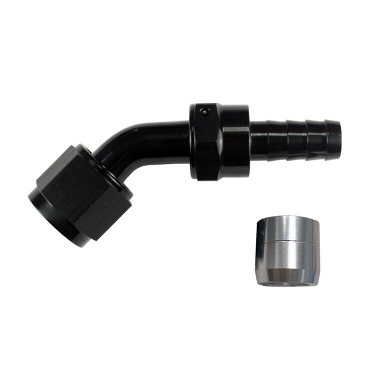 45° Crimp Fittings for Rubber Hose