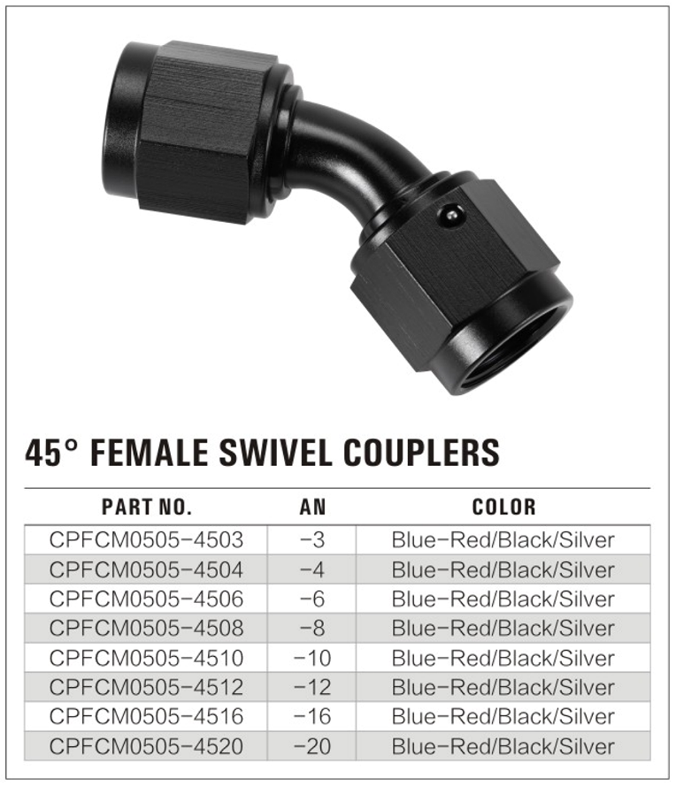 45° Female AN Swivel Fitting supplier