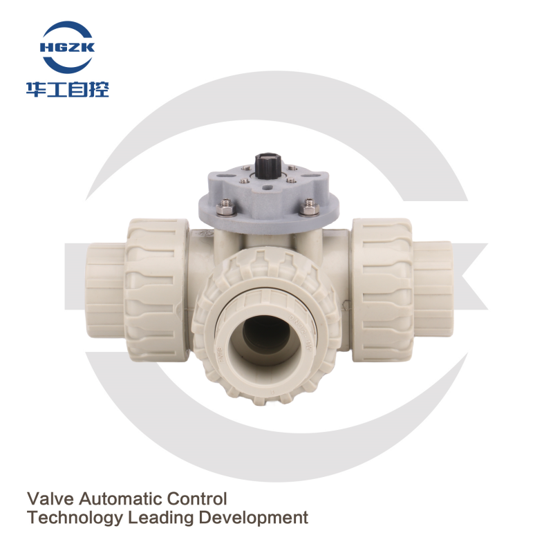 Q14/5F-10S Plastic Threaded Three-Way Ball Valve