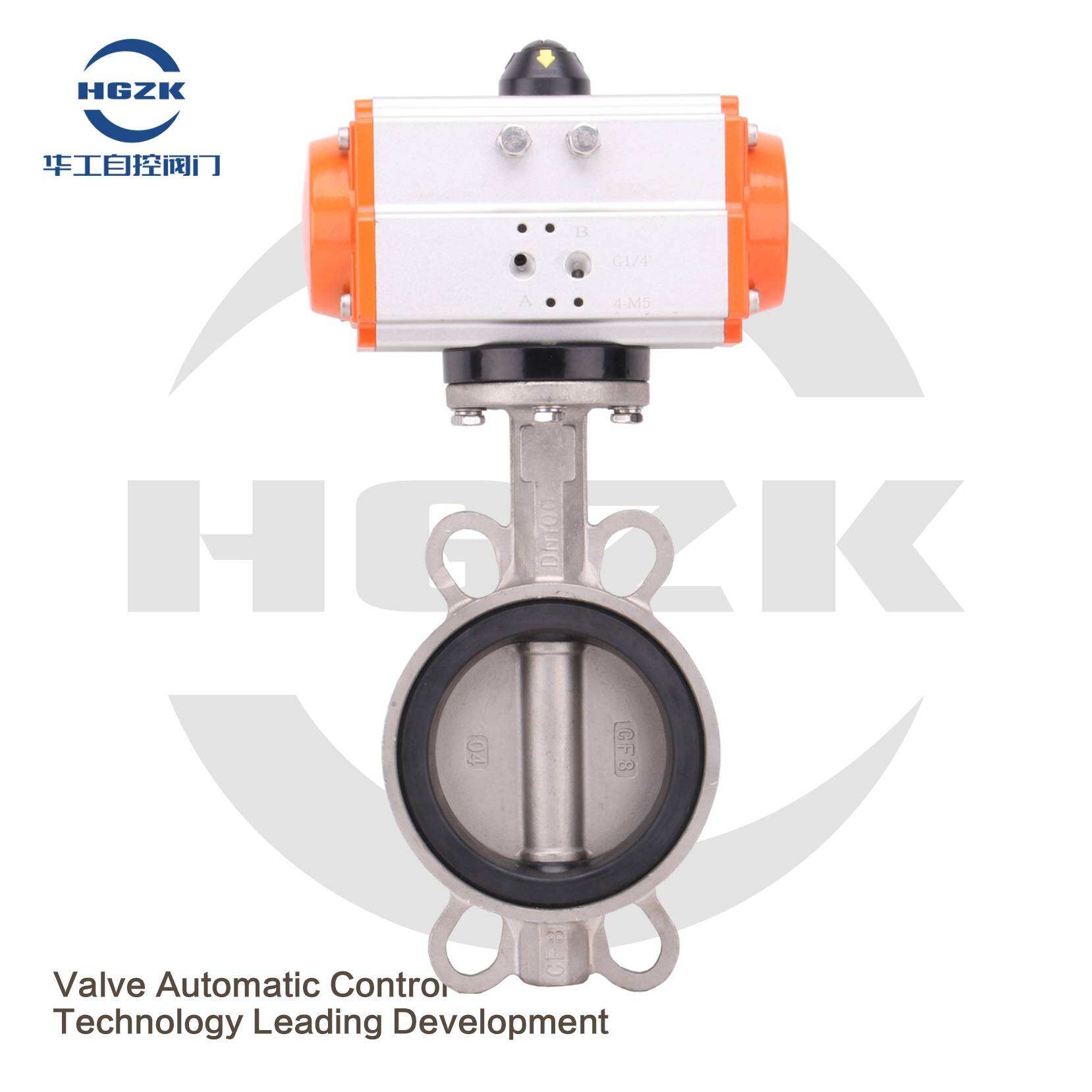 D671F-16P Pneumatic Wafer All Stainless Steel Rubber Butterfly Valve