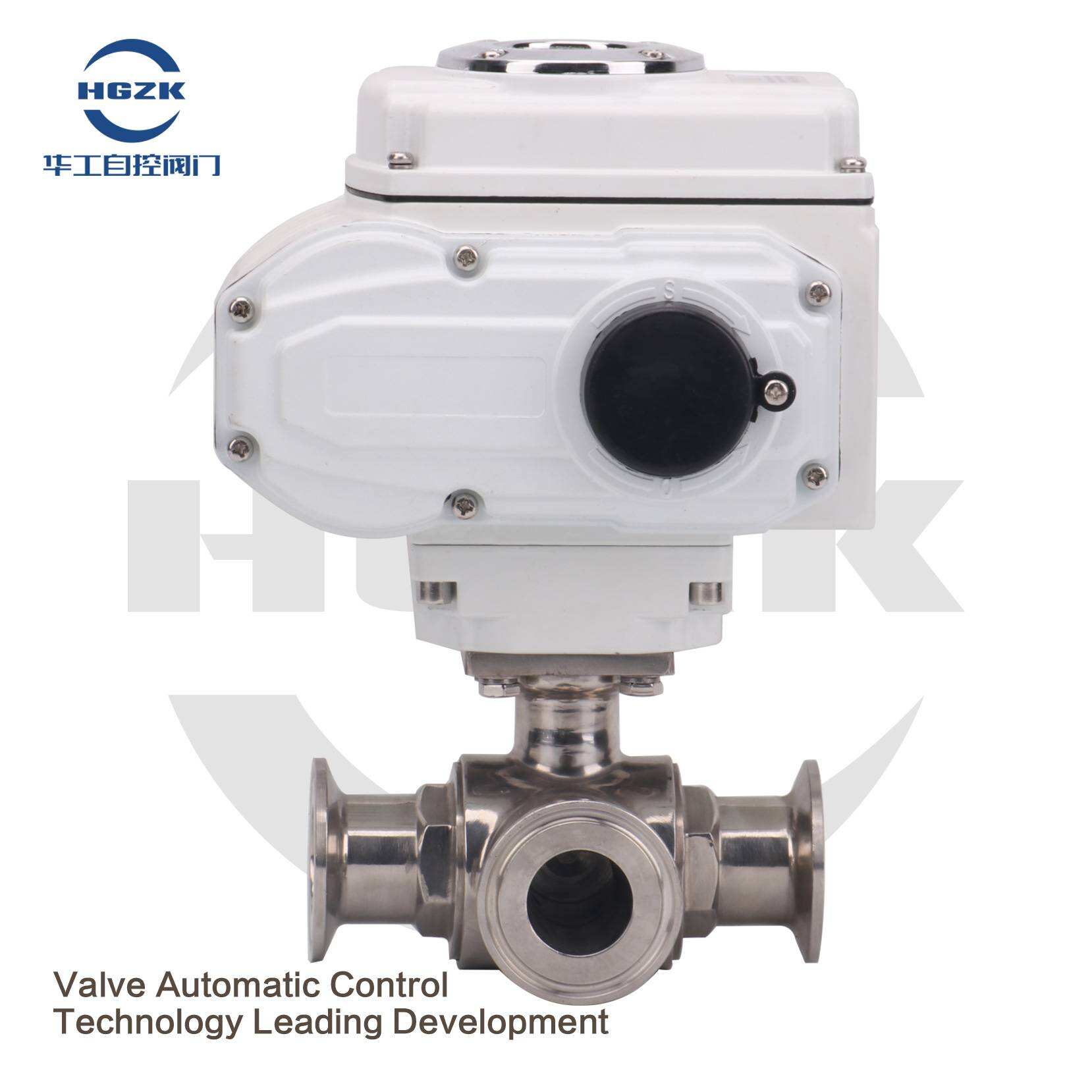 Q984/5F Electric sanitary three-way ball valve