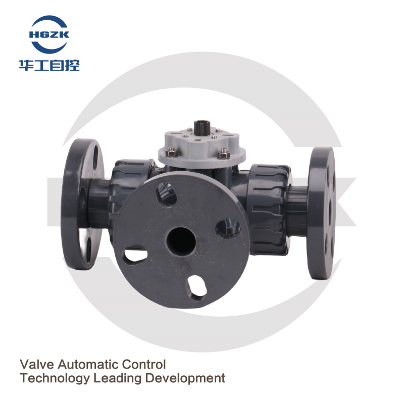 Q44/5F-10S Plastic UPVC Three-Way Ball Valve