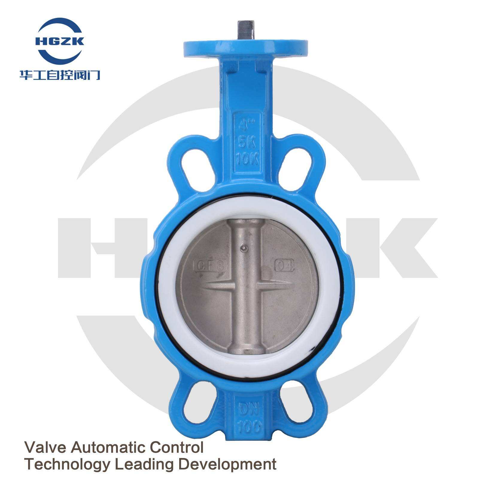 D71F-16 Square Shaft PTFE Stainless Steel Plate Wafer Butterfly Valve