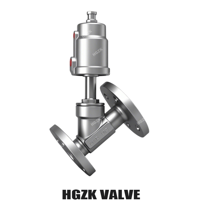 All Stainless Steel Pneumatic Flange Angle Seat Valve