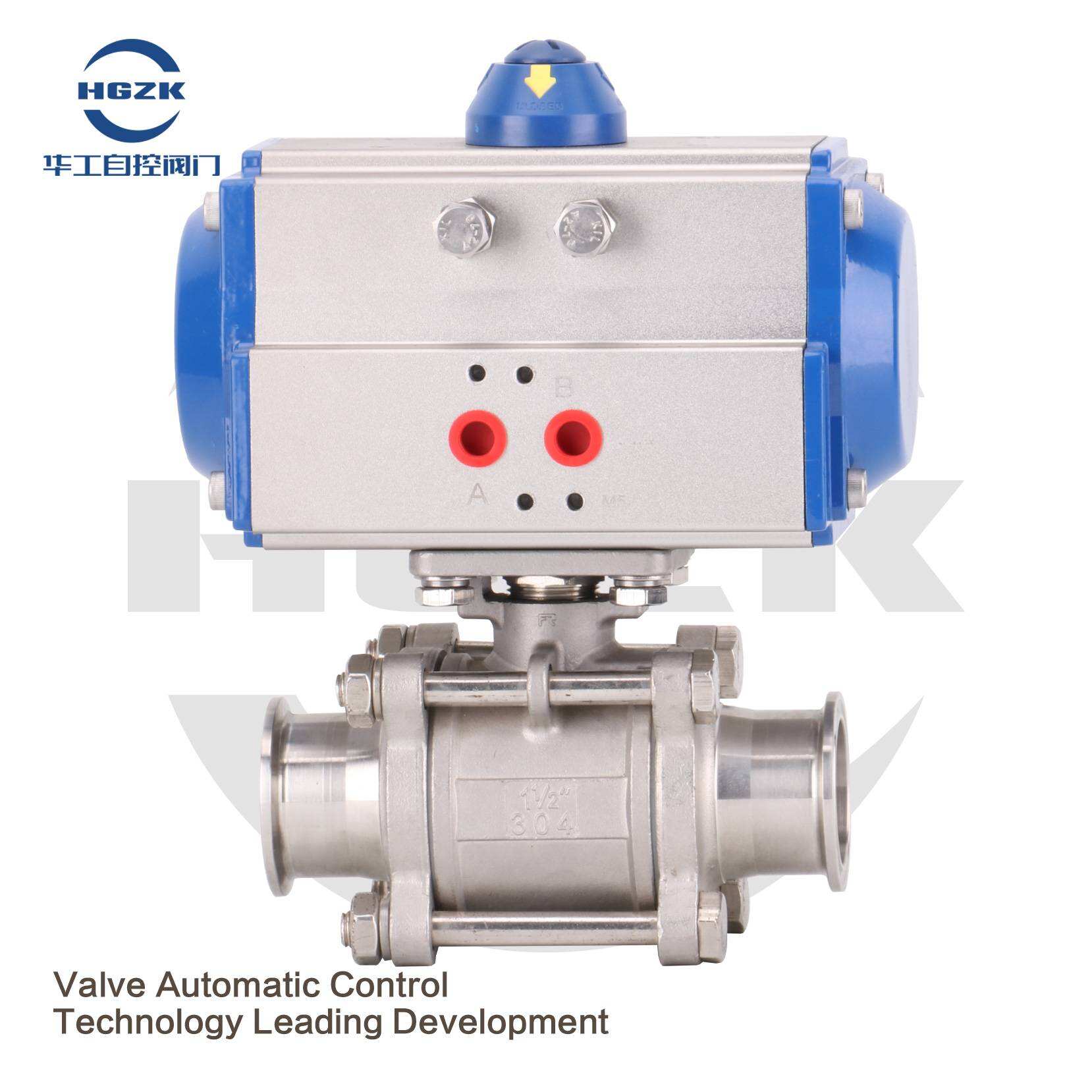 Q681F-16P Pneumatic three-piece quick-install ball valve