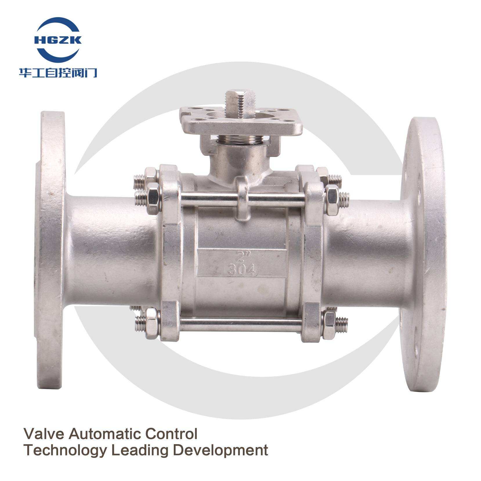 Q41-16P Stainless steel flange three-piece high platform ball valve