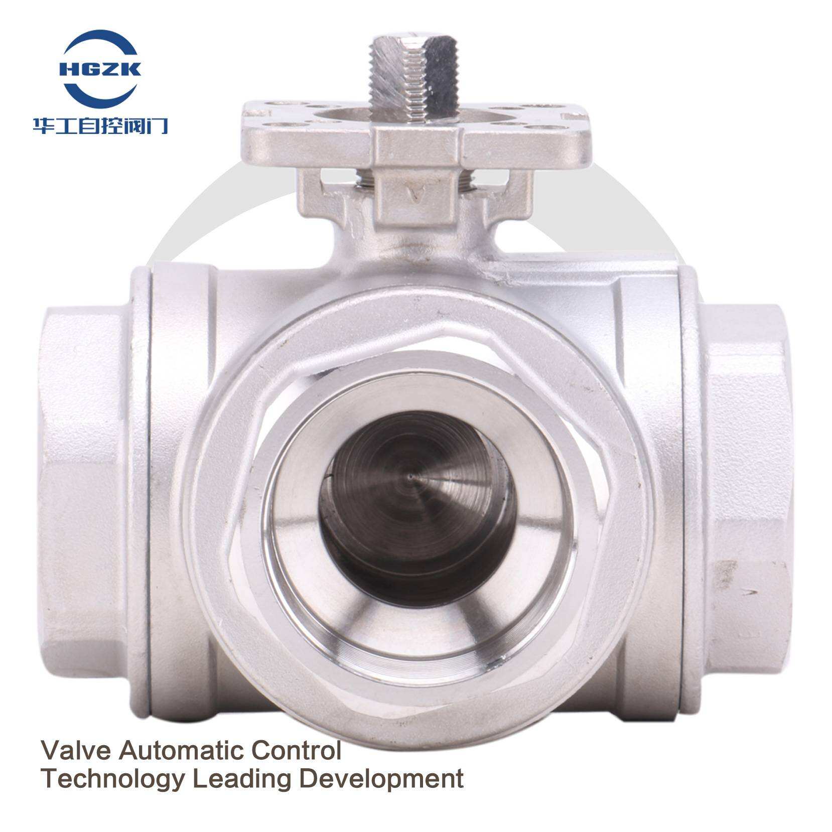 Q14/5F-16P stainless steel thread TL three-way ball valve