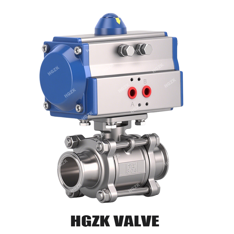PQV-6PPF Pneumatic Three-piece Quick-install Ball Valve