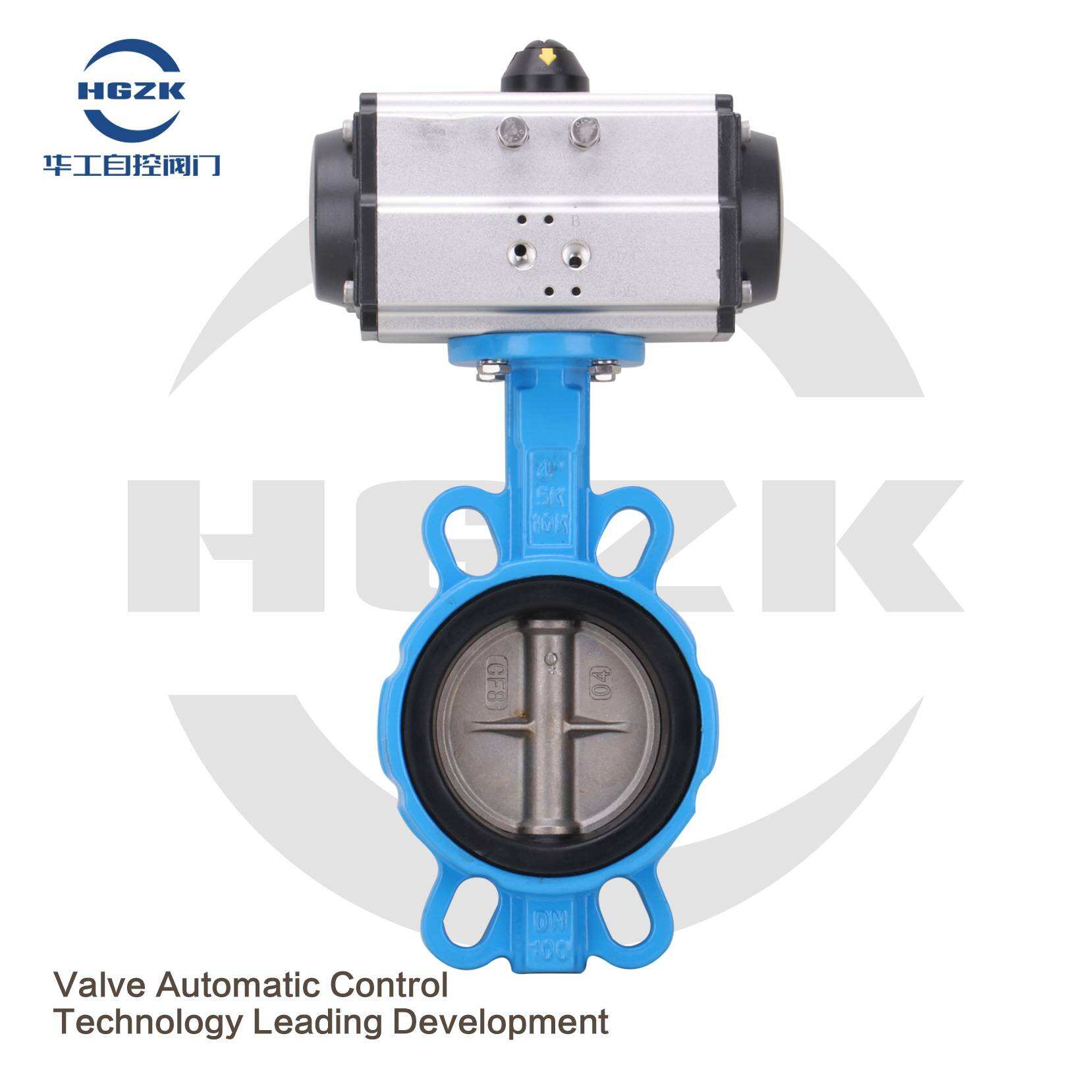 D671X-16Q Pneumatic Rubber Stainless Steel Plate Wafer Butterfly Valve