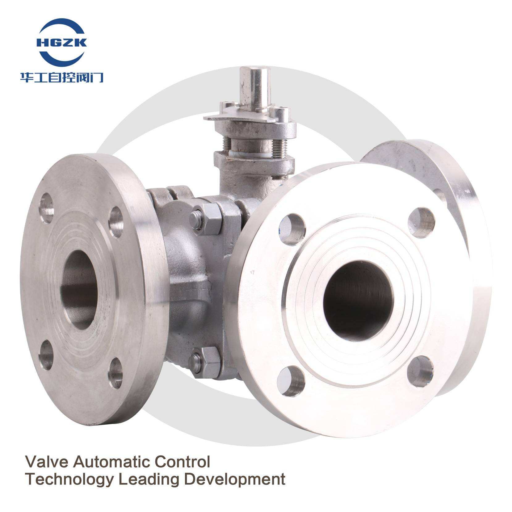 Q44/5F-16P Stainless steel three-way flange ball valve