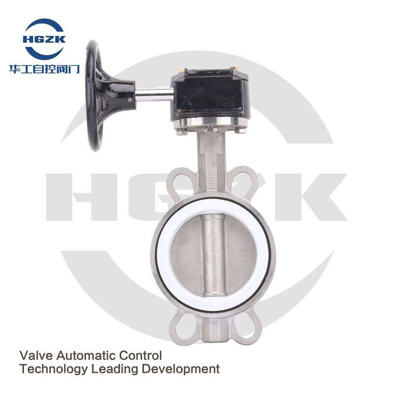 Turbine stainless steel PTFE butterfly valve D371F-10P/16P