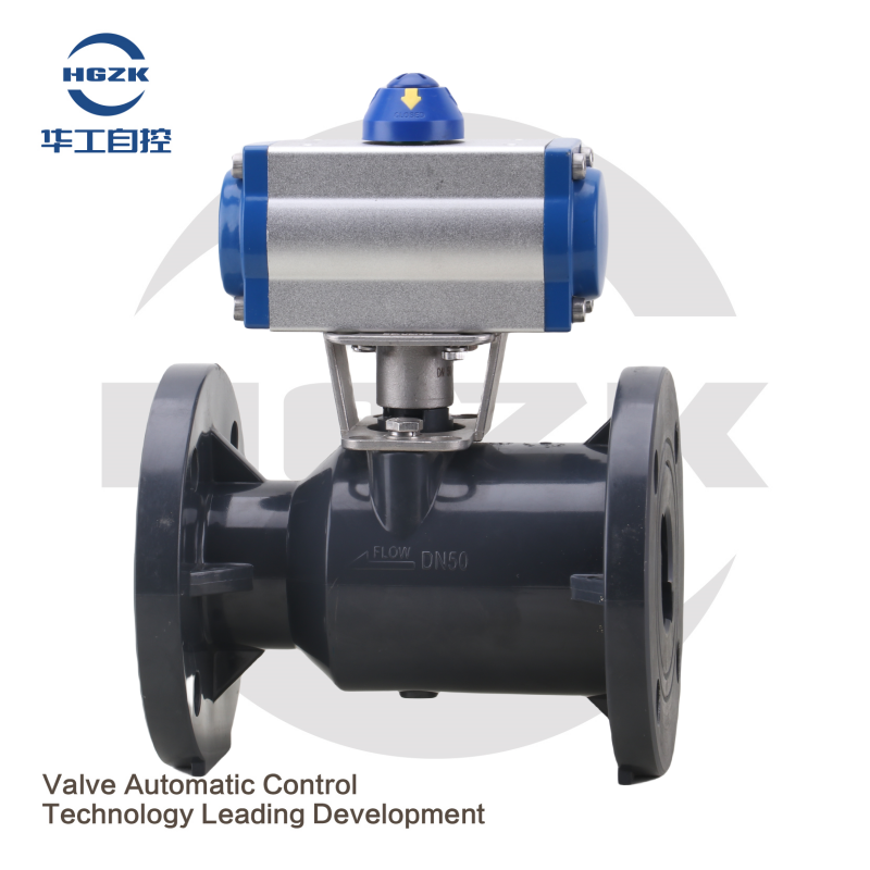 FRPP pneumatic flange ball valve