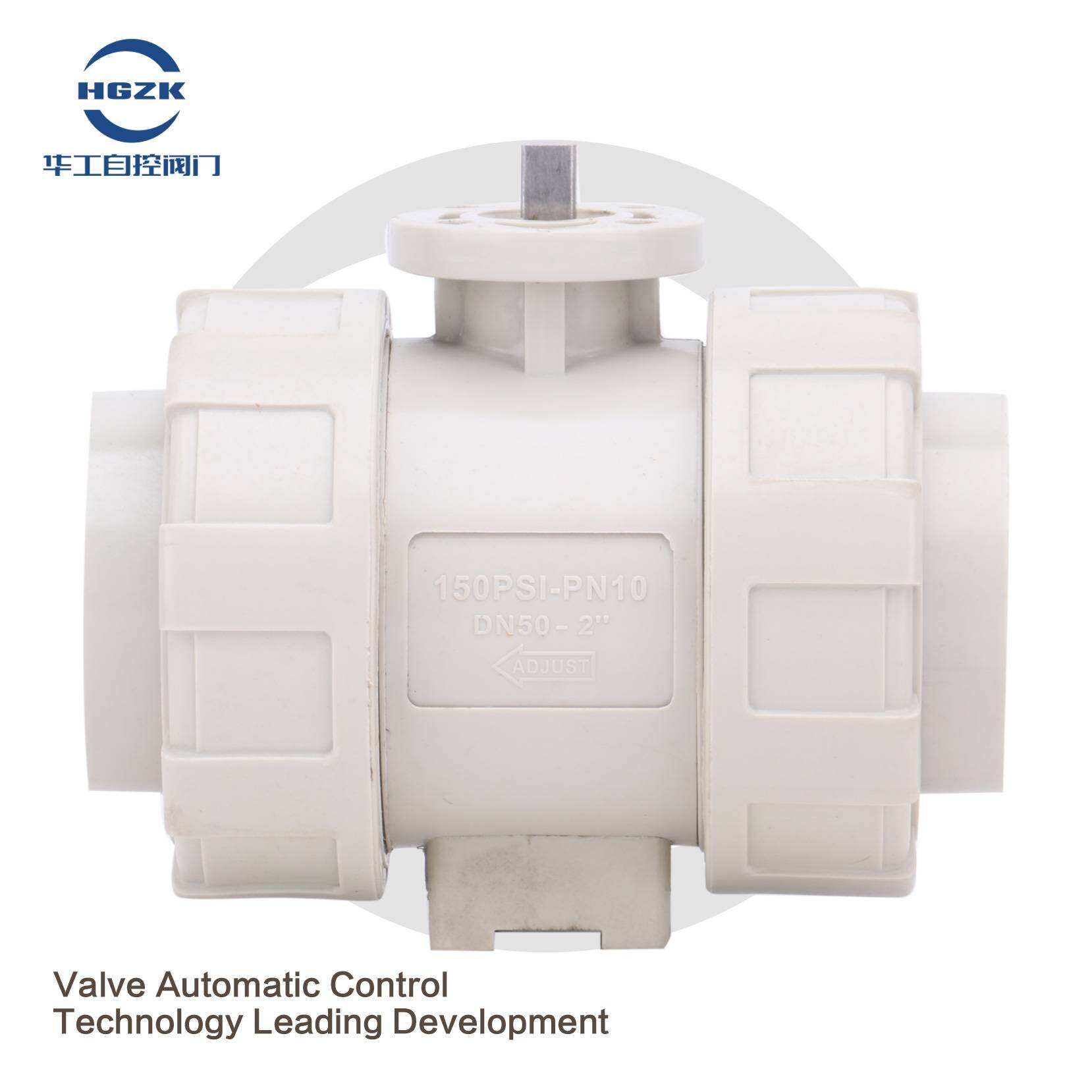 PPH Double Union Hot Melt Plastic Ball Valve