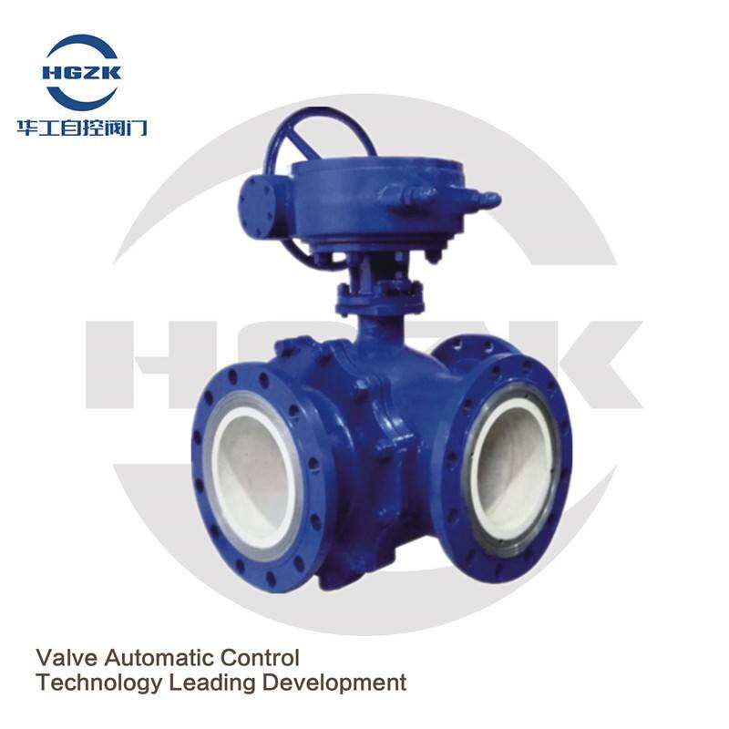 Turbine three-way ceramic ball valve Q344TC-10C