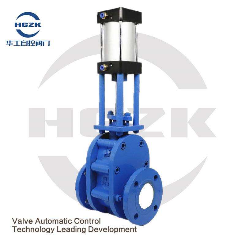 Pneumatic ceramic double gate valve Z644TC