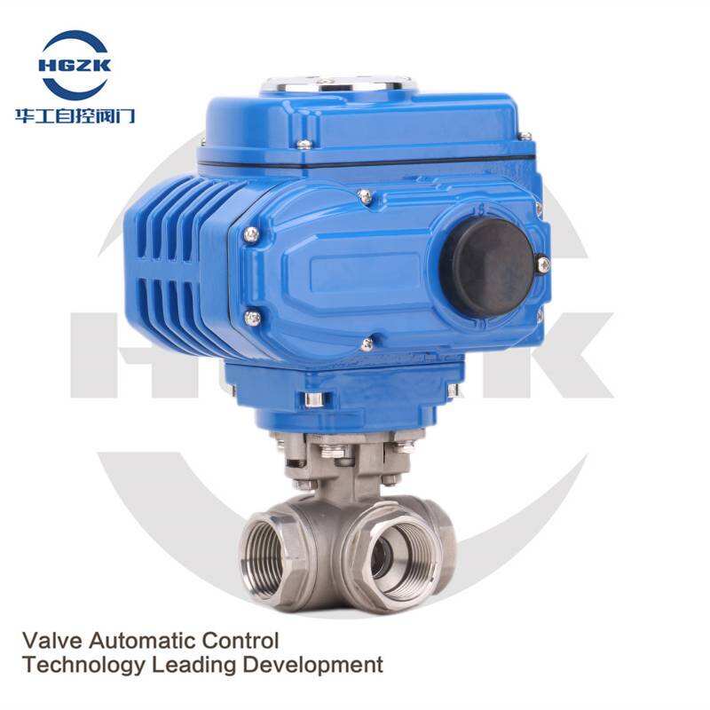 Electric threaded four-way ball valve