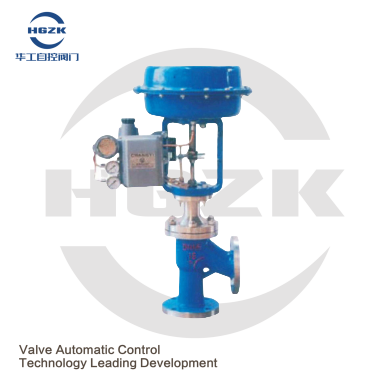 Pneumatic diaphragm angle control valve