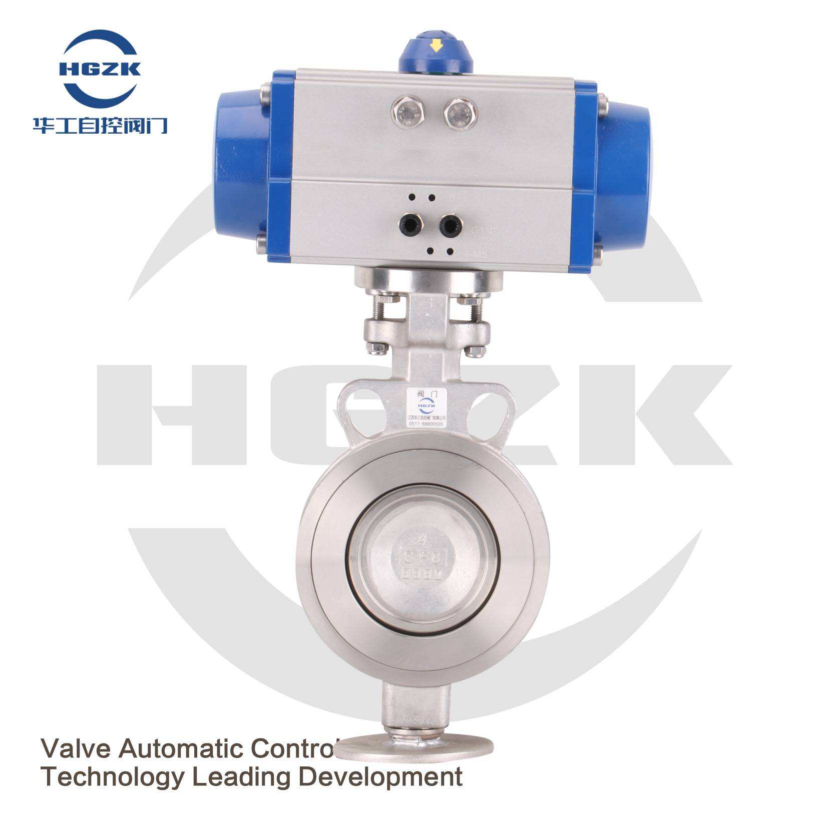 D672F-16P Pneumatic Stainless Steel High Performance Butterfly Valve