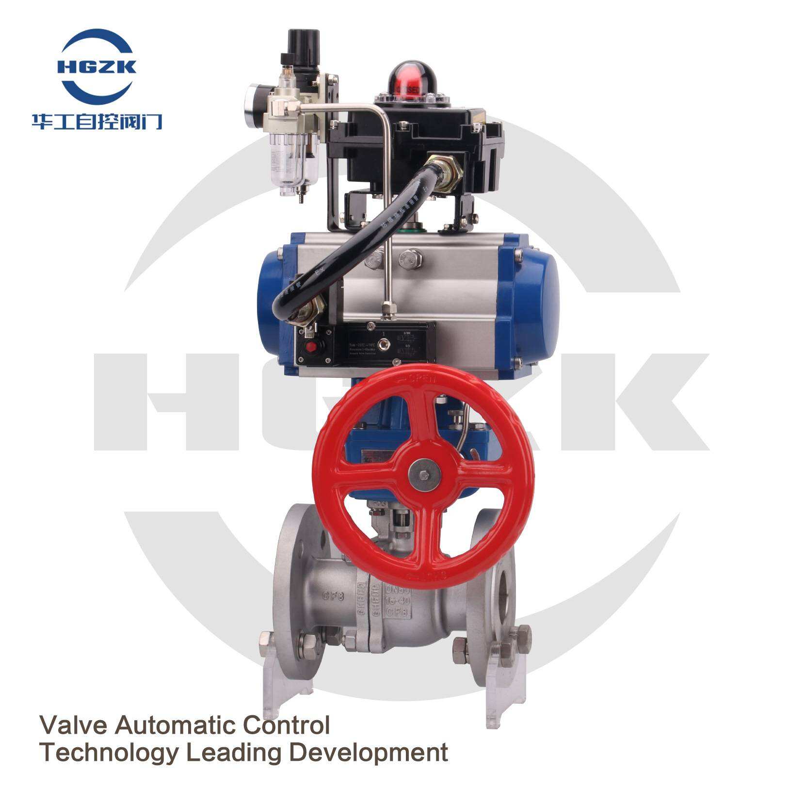 Q6S41F-16P Electric Control Air Open Stainless Steel Flange Ball Valve with Handwheel