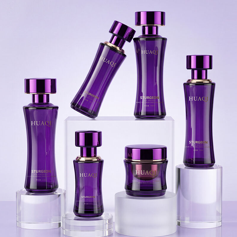 Set Wadah Perawatan Kulit Kaca dengan Logo Kustom untuk Lotion, Serum, dan Krim