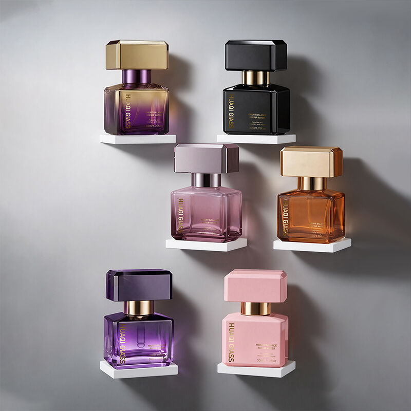 Electroplated Pink Square Glass Essential Oil Dropper Bottle