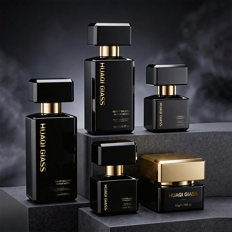 Elegant Gradient Glass Skincare Lotion and Toner Bottle