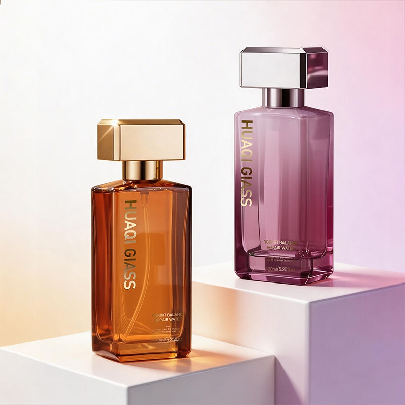 Elegant Gradient Glass Skincare Lotion and Toner Bottle