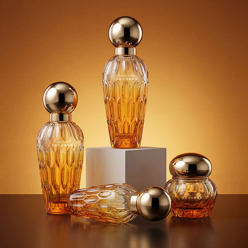 Set Botol Perawatan Kulit Kaca Lacquer Retak Es Premium