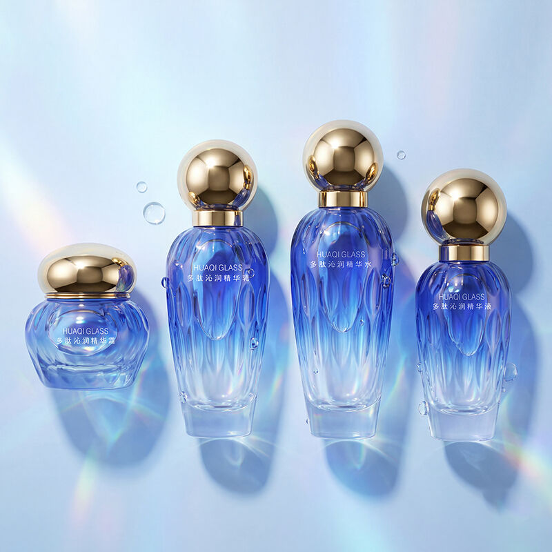 Set Botol Perawatan Kulit Kaca Lacquer Retak Es Premium