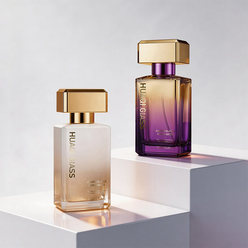 Elegant Gradient Glass Skincare Lotion and Toner Bottle