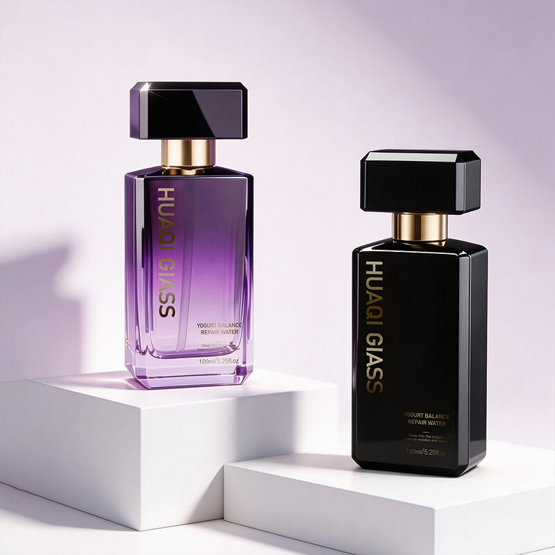 Elegant Gradient Glass Skincare Lotion and Toner Bottle