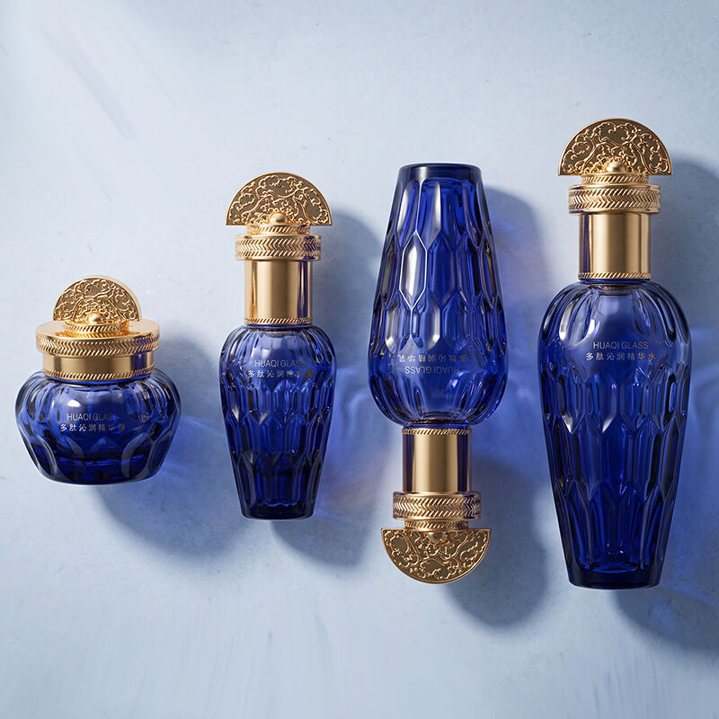 Set Botol Perawatan Kulit Kaca Lacquer Retak Es Premium
