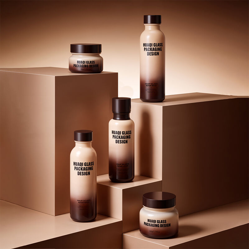 Custom Vibrant Modern Color Glass Skincare Packaging Set