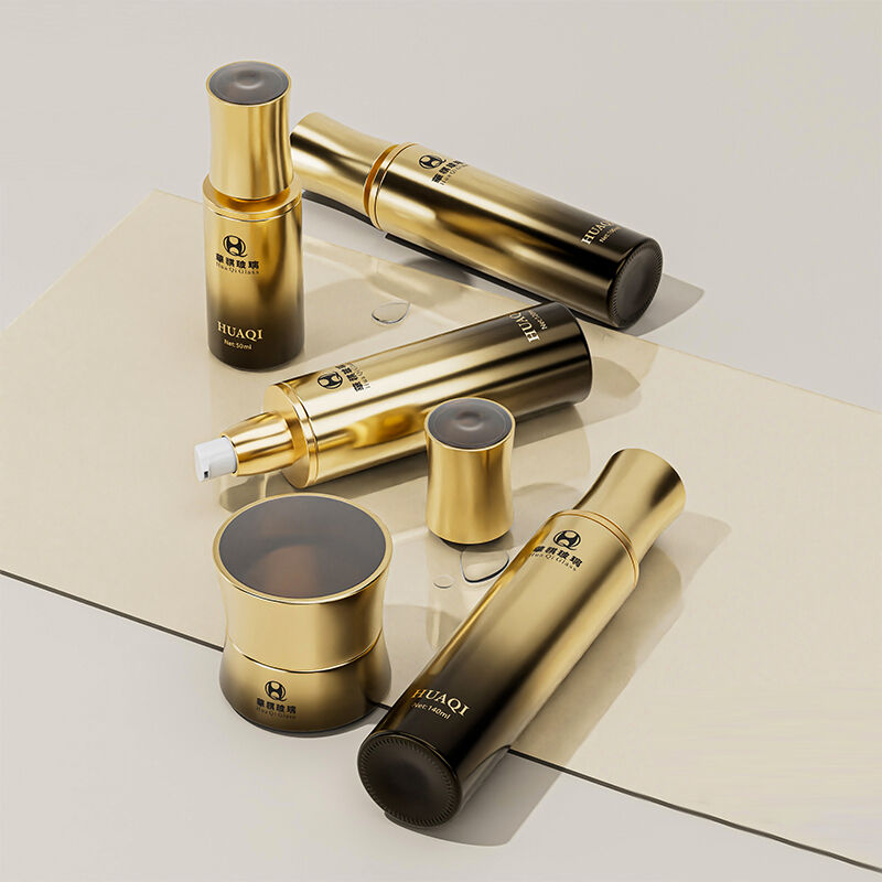 Empty Glass Pump Bottle and Cream Jar Set