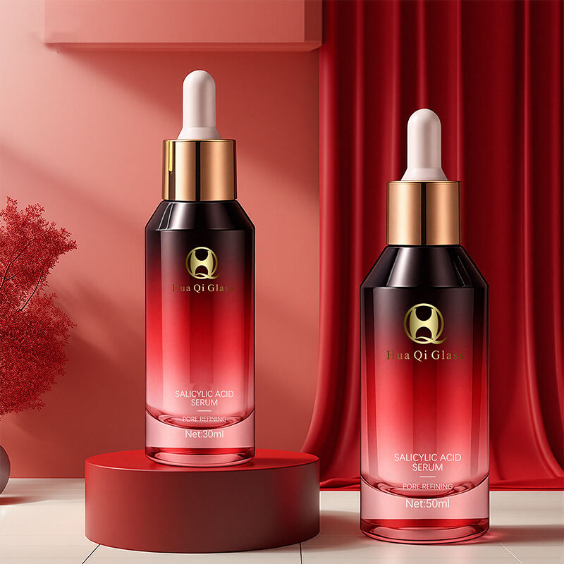 Skincare serum glass dropper bottle