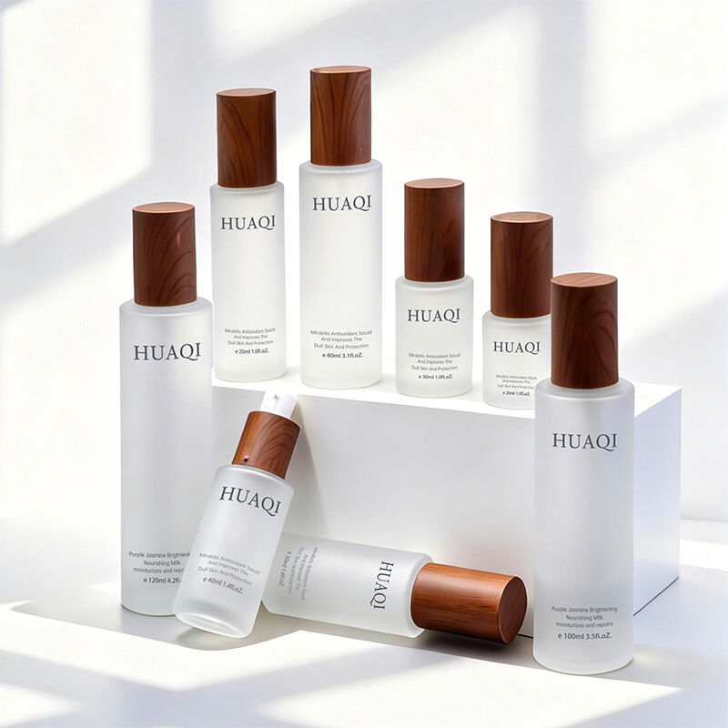 Clear Glass Skincare Set Bottles