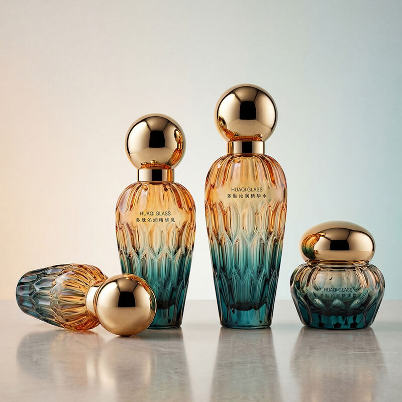 Set Botol Perawatan Kulit Kaca Lacquer Retak Es Premium