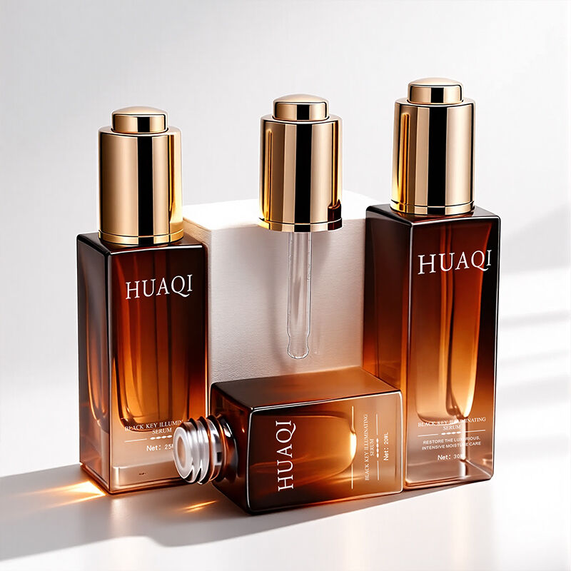 Square Glass Essential Oil Dropper Bottle