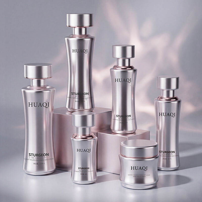 Set Wadah Perawatan Kulit Kaca dengan Logo Kustom untuk Lotion, Serum, dan Krim