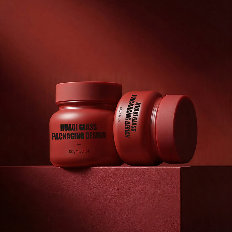 Custom Colorful Cosmetics Glass Bottle Set Skin Care Face Cream Jar