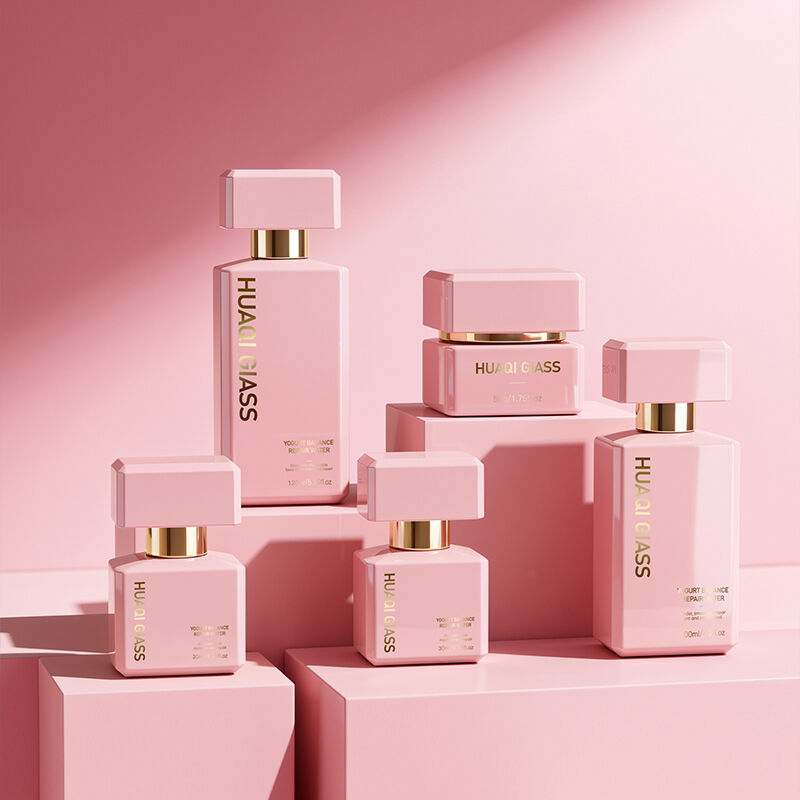 Elegant Gradient Glass Skincare Lotion and Toner Bottle