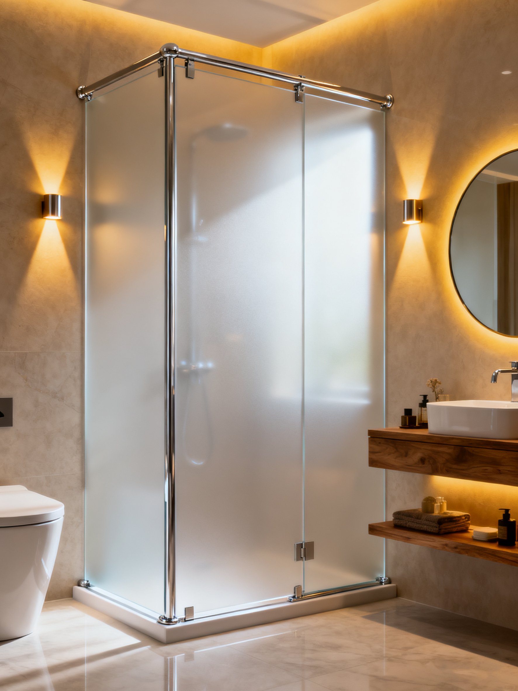 The optimal acrylic solution for bathroom privacy
