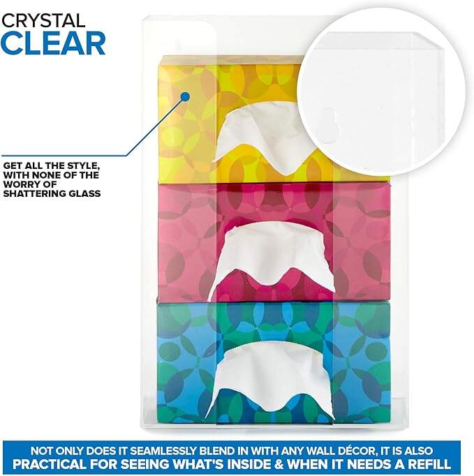 Acrylic Glove Dispenser Wall Mount, Clear Plastic Glove Rack Floating ...