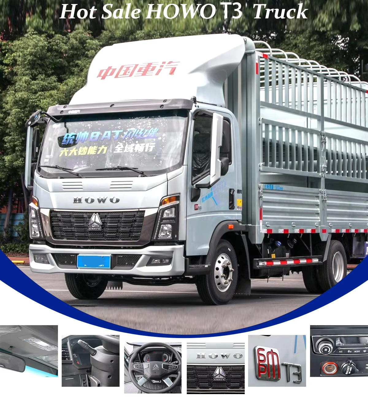 Best Quality Sino Truck HOWO 160HP 4.15M WEICHAI diesel fuel Light Cargo Truck Fence Lorry Truck details