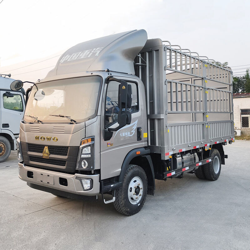 صندوق شاحنة ديزل سينو تراك ذو مقود أيسر وأيمن، بسياج حمولة 5 طن و10 طن، شاحنة نقل دواجن حية، شاحنة خفيفة بسياج للبضائع