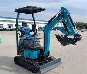 A blue excavator sent to Germany