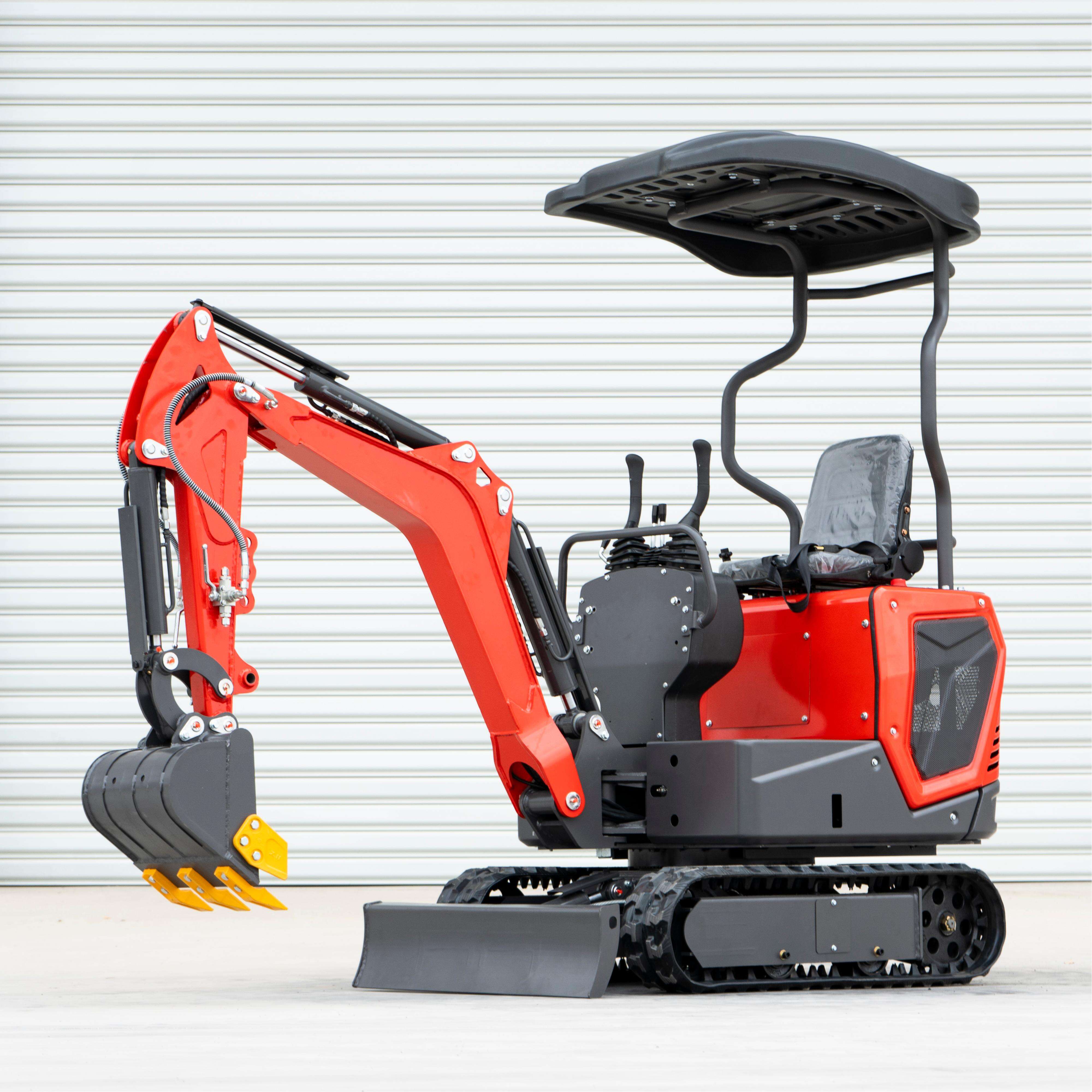 WY12 New Mini 1.2Ton Good Quality Red Excavator with Side Swing Boom High Quality Good Sale