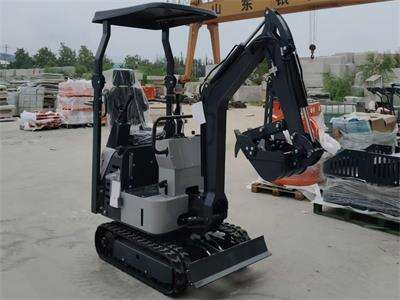 A mini excavator packaged and sent to France