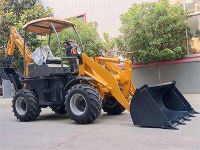 A backhoe loader sent to the United States