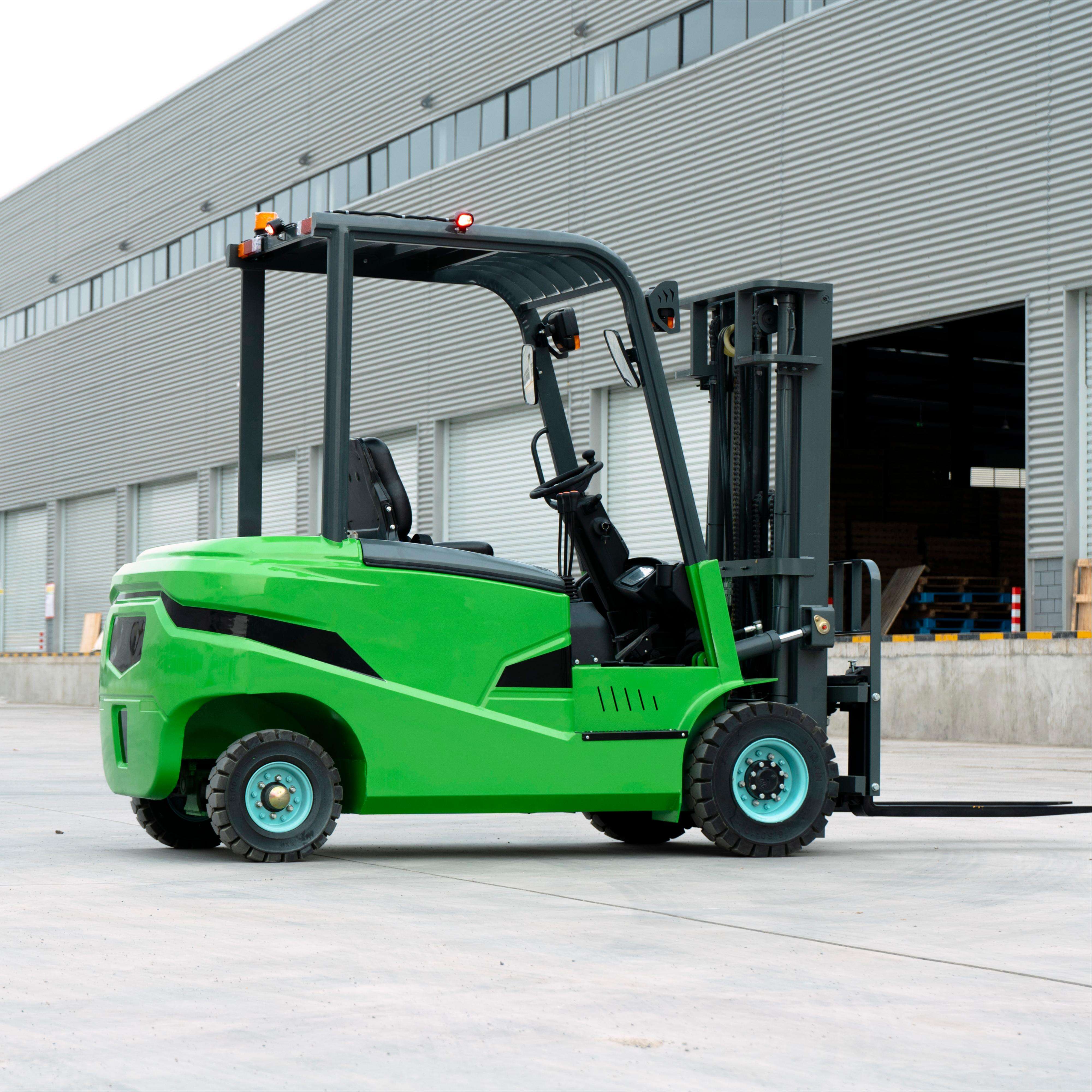 WY25 Zdarma doprava! Kvalitní elektrický vozík s vysokozdvihovým zařízením, nosnost 2,5 tuny, zelený, multifunkční, velmi vyhledávaný